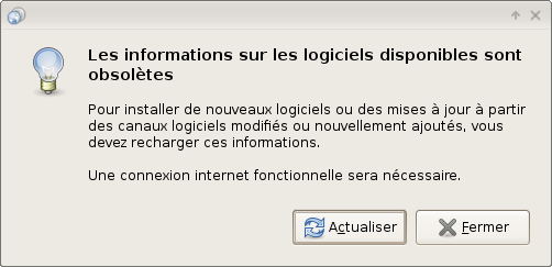 Rechargement du cache des paquets