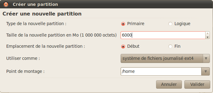 Création de la partition des documents